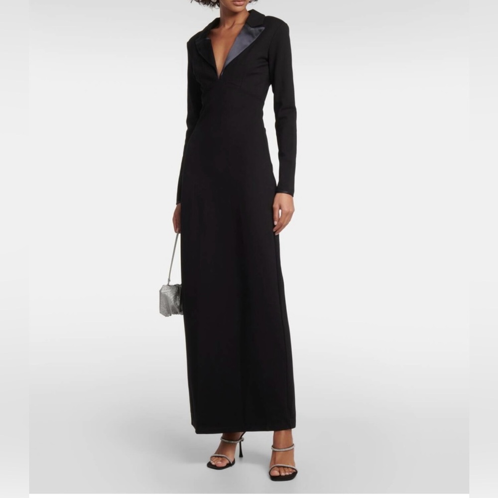 STAUD Black Long Sleeve Maxi Tuxedo Dress - Size Small (NWOT)